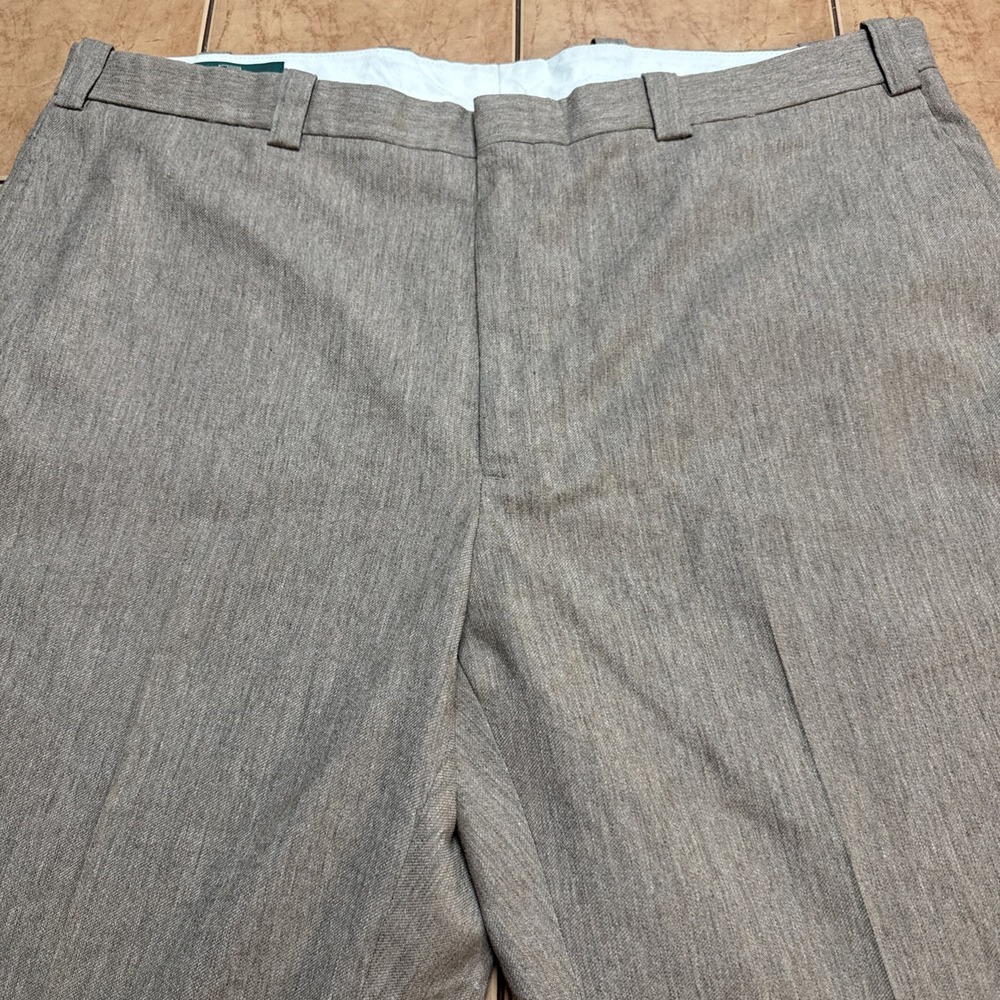 Vintage Orvis Pants Sz 42 x 31 Brown Wool Flannel Tweed Dress Trousers USA Made - Picture 2 of 9